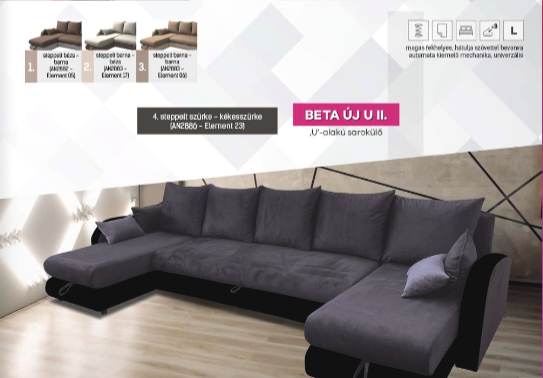 Beta ÚJ II. U alakú kanapé