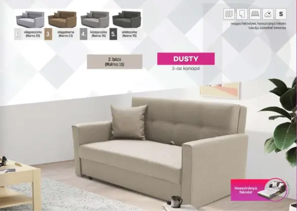 Dusty 3-es kanapé